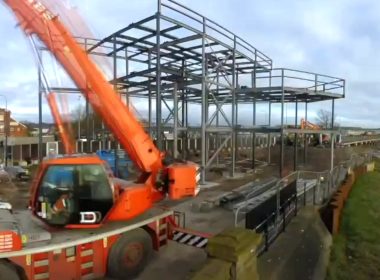 Timelapse Video: Steel Frame at Newport Transporter Bridge Visitor Centre